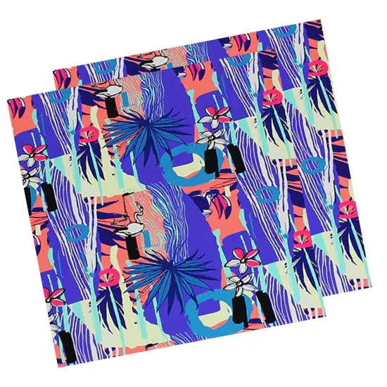 Miami Vice Flamingos Printed Spandex Fabric {6}