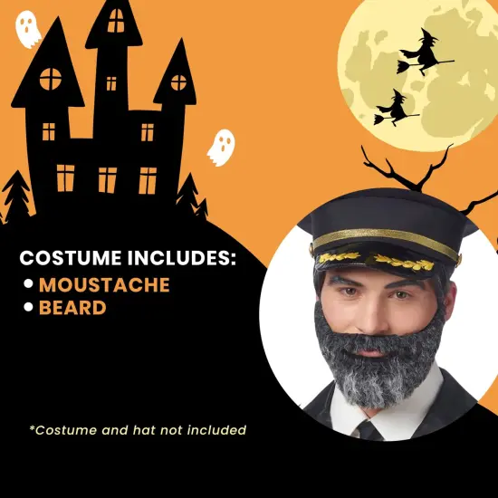 Captain Obvious Moustache and Beard Adult Costume Accessory Set {5}