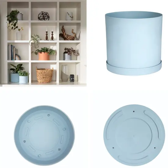 Bloem Mathers Planter w/ Saucer Tray10" Misty Blue {4}