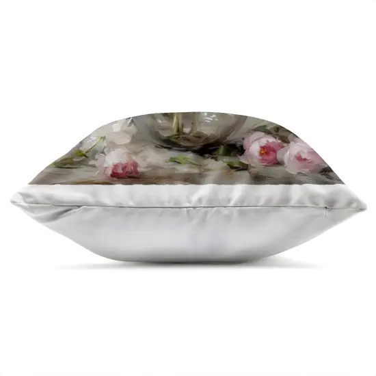 Stupell Industries Romantic Flowers in Round Vase Outdoor Pillow, 18 x 7 x 18 {3}