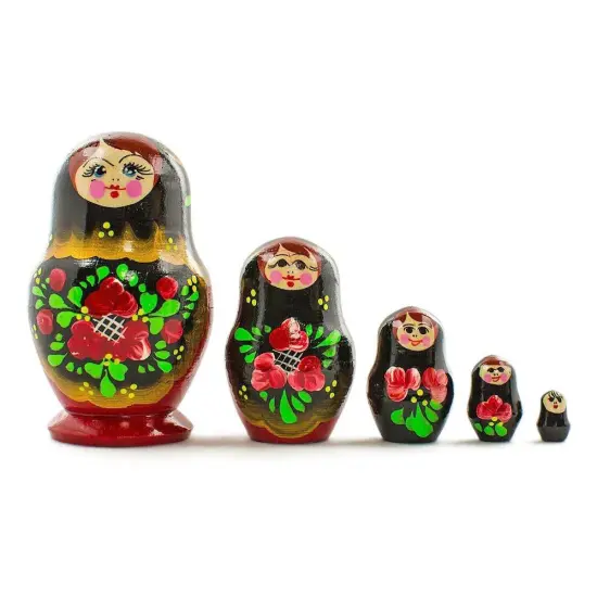 Set of 5 Olesya Wooden Nesting Dolls 3.5 Inches {1}