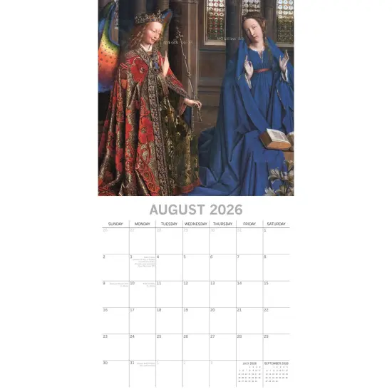 The Gifted Stationary 2026 Square Wall Calendar, Angels, 16-Month Arts & Antiques Theme Hanging Calendar with 180 Reminder Stickers, Month Planner for Home or Creative Spaces, 12x12 In Multicolor {3}