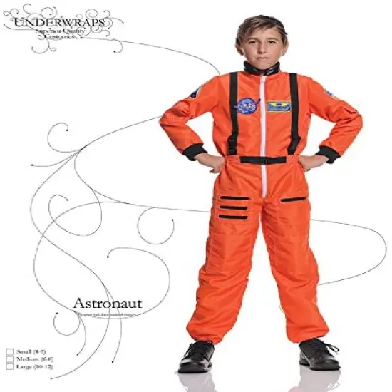 UNDERWRAPS Children's Astronaut Costume - Orange, Medium (6-8) {4}