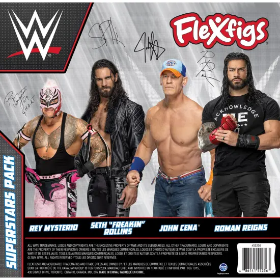 FleXfigs: WWE Superstars - 4 Character Pack - Wrestler Articulated Action Figures, Flex It - Pose It!, Collectible Toy Miniatures, Licensed, Kids 3+ {4}