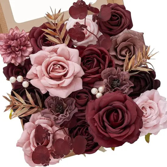 Pink Artificial Flowers Bouquet {1}