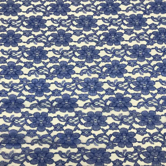 1 Yard Royal Blue Rachelle Lace Fabric For Table Runners Curtains Overlays Crafts Decor 58&Prime;-60&Prime; Wide {1}