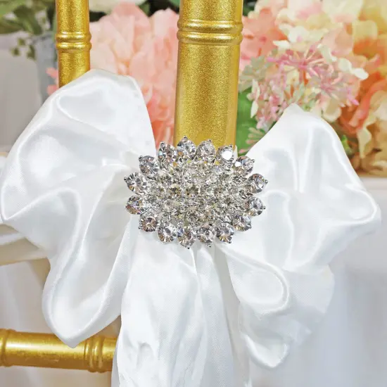 Winston Rhinestone Chair Band Buckle Silver Metal Accent 2 Inch Width {4}