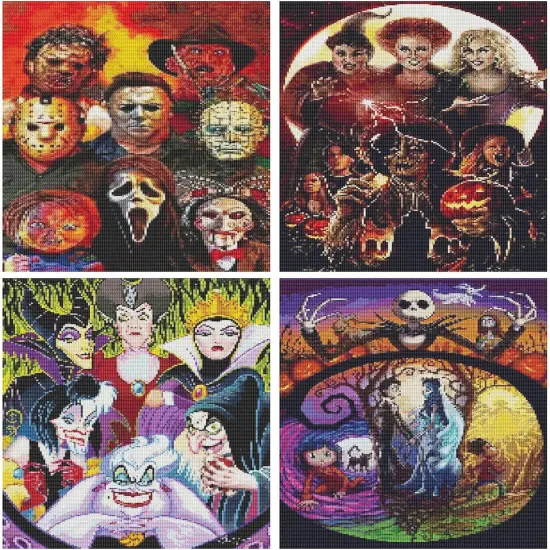 4 Pack Cartoon Diamond Painting Kits for Adults Beginners {1}