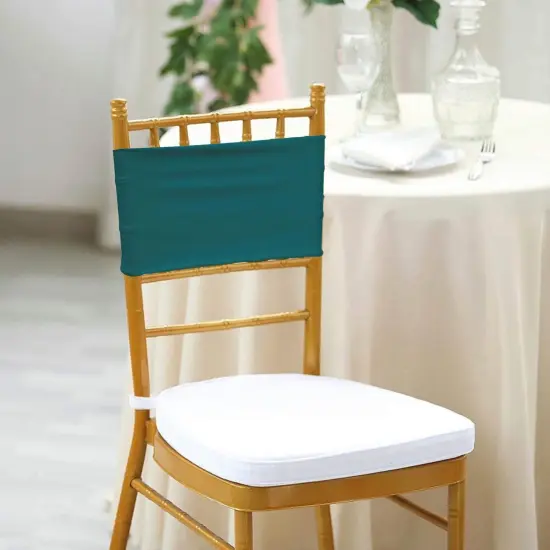 10 Pieces Stretch Fit Oasis Spandex Chair Bands for Banquet Chairs 7 x 13 Inches {3}