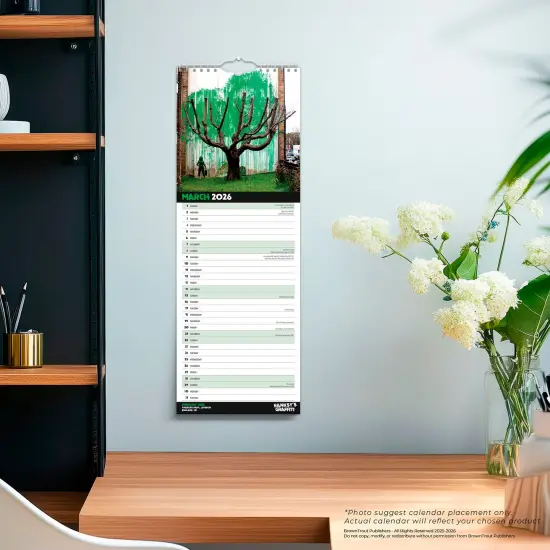 Banksy's Graffiti OFFICIAL | 2026 5.7 x 16.5 Inch (Hanging) Monthly Slimline Wall Calendar {5}