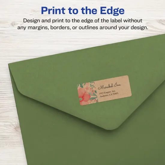 Avery Kraft Brown Rectangle Labels with Sure Feed, 1" x 2-5/8" {3}