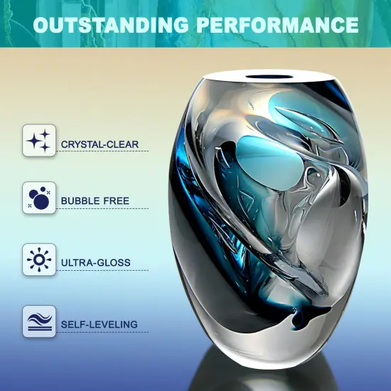 Epoxy Resin, 16 OZ Resin Kit, Self-Leveling Bubbles Free 8oz Resin and 8oz Hardener Resin Kit for Art DIY, Jewelry, Molds, Easy 1:1 Mix, DIY Crafts {6}