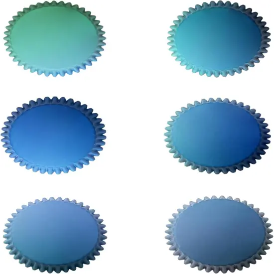 300PCS Mini Gradient Cupcake Liners Cupcake Cups 6 Designs Blue Gradient Cupcake Papers Baking Cups Cupcake Wrappers (Small Size) {6}