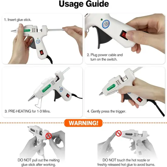 Mini Hot Glue Gun with 30 Glue Sticks, Fast Heating Hot Melt Gun, 20W Glue Gun Kit, Lightweight Craft Gun for DIY, Home Repairs, Kids' School Projects, White {2}