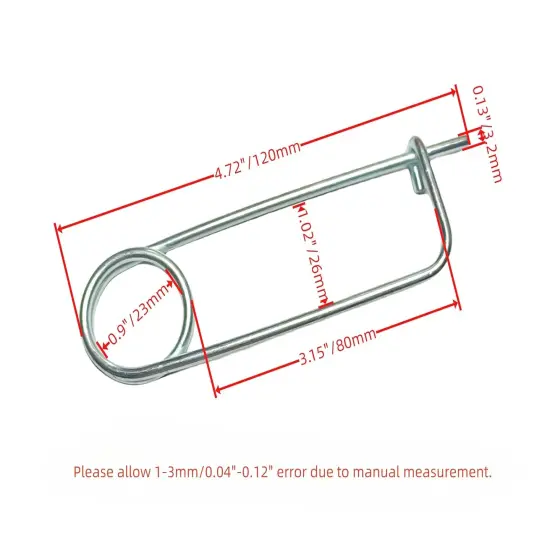 8PCS Steel Brooch Shape Cotter Safety Pin Spring Pin, Quick Lock Brooch Locking Fastener for Farm Lawn Garden Hook (0.13 in X 3.15 in) {3}