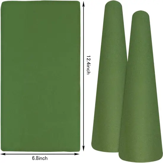 Floral Foam Cone, 2 Packs 11.8&times;3.93 inch Wet Green Florist Floral Block Flowers Arrangement Supplies for Craft Project and Christmas Party Decoration {3}