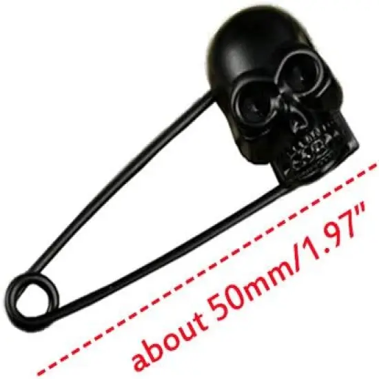 6 Pcs Heavy Duty Safety Pins,Black Safety Pins,Kilt Pin,Skull Head Small Safety Pins,for Blankets Sweater Skirts {5}