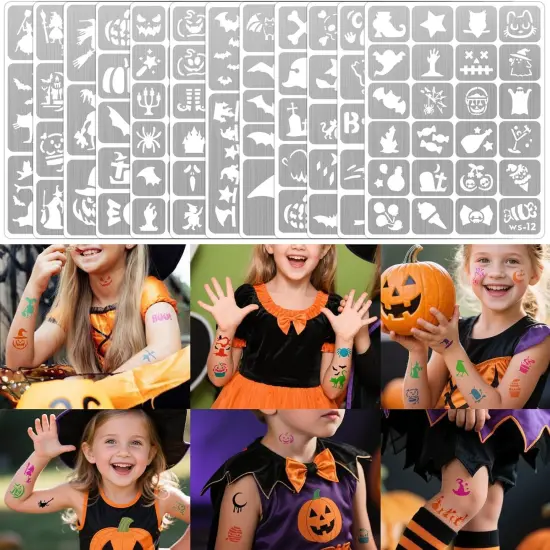 192 PCS Halloween Temporary Tattoo Stencils {4}