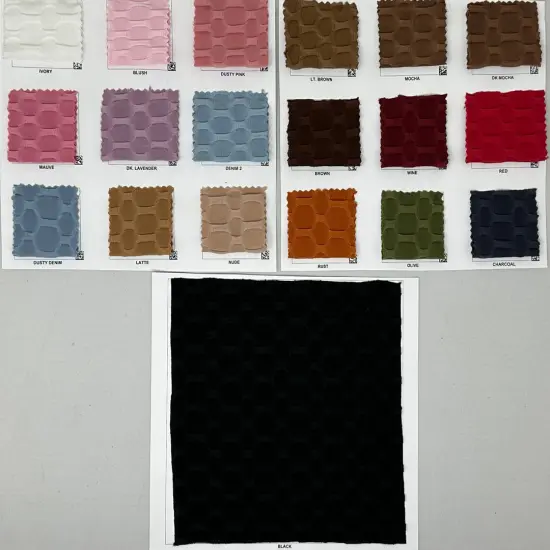 1 Yard Honeycomb Knit Solid Fabric Textured Soft Stretch 58/60" Width Dusty Denim {2}