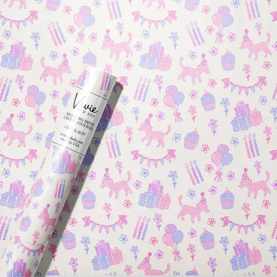 PINK PUPPY BIRTHDAY WRAPPING PAPER {2}
