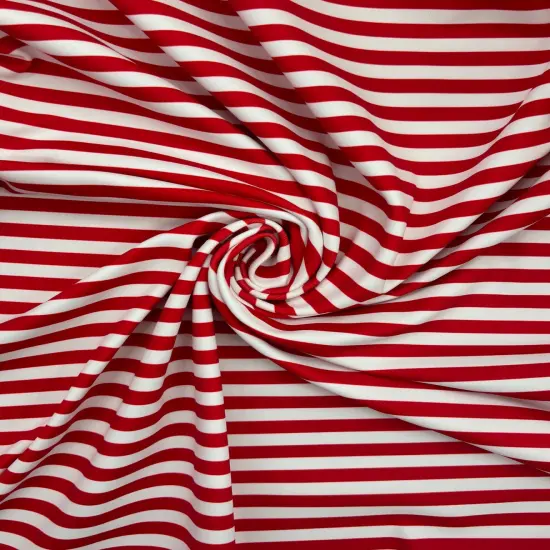 1 Yard Red Half Inch Striped Spandex Fabric for Swimwear Dancewear Costumes 58/60 Inches Wide {2}