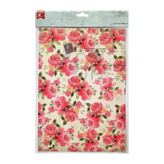 Pack of 3 - Little Birdie Decoupage Paper A4 4/Pkg-Blossoming Elegance {3}