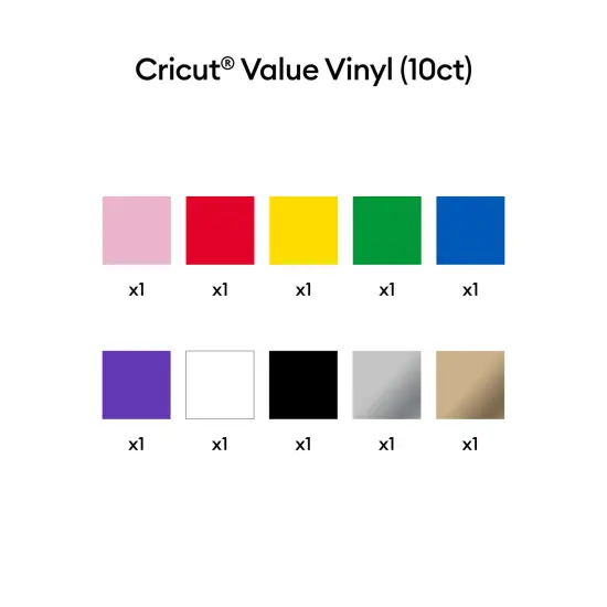 Cricut Value Vinyl Rolls, Rainbow Sampler - 12 in x 5 ft (10 ct) {3}