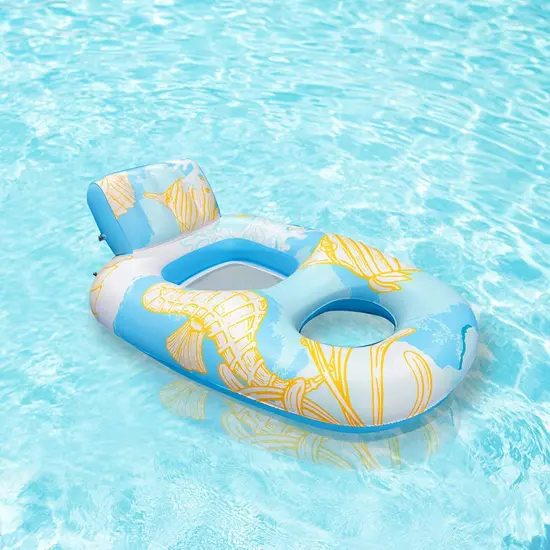 Inflatable Blue Pool Float for Maximum Comfort {3}