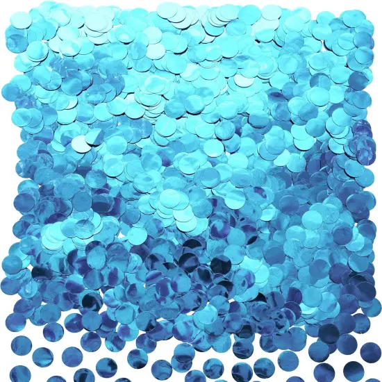 Light Blue Foil Metallic Round Table Confetti Decor Under the Sea Baby Shower Birthday Party Circle Dots Mylar Table Scatter Confetti Wedding Bachelorette Party Confetti Decorations, 60g {1}