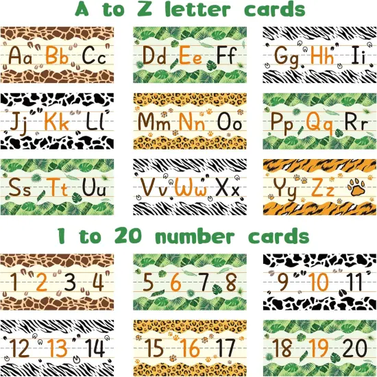 15PCS Safari Animal Alphabet Line Bulletin Board Set {2}