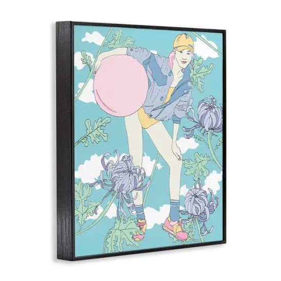 Stupell Industries Pastel Exercise Ball Girl Framed Giclee Wall Art Design by Melissa Wang {9}