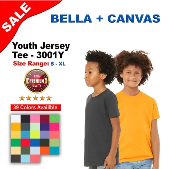 BELLA + CANVAS&reg; Youth Jersey Crewneck Short Sleeve Tee - 3001Y Dusty blue {2}