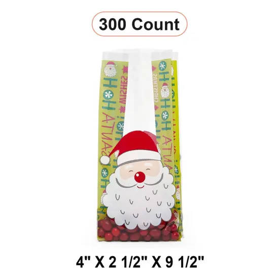 Christmas Themed Cello Bags for Gifts 4&rdquo; x 2.5&rdquo; x 9.5&rdquo; {1}