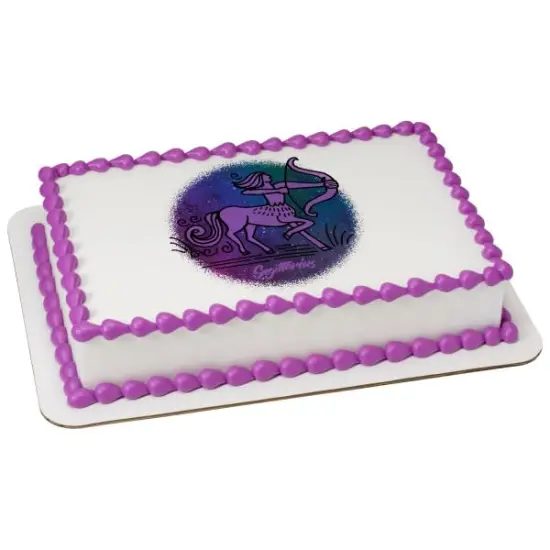 Sagittarius Zodiac Sign PhotoCake&reg; Edible Cake Topper Icing Image for 1/4 Sheet cake or larger {1}