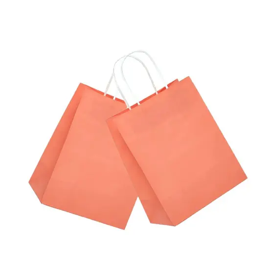 Handy Bright Matte Shopping Bag with White Interior 10" x 5" x 13" {5}