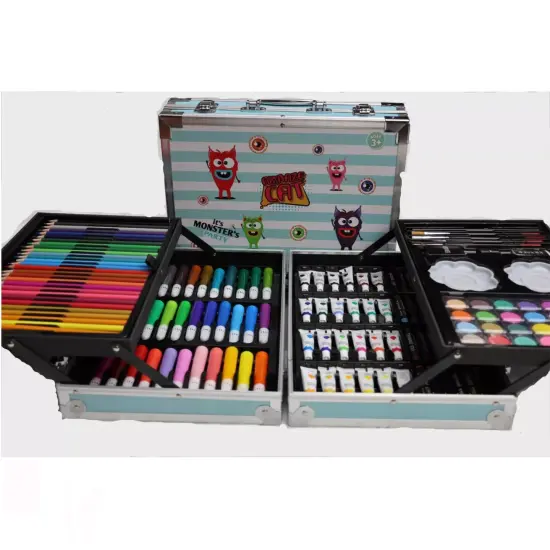 Kitcheniva 145 Pcs Kids Art Drawing Set Kit Paint Pencil Aluminum Case Crafts {3}