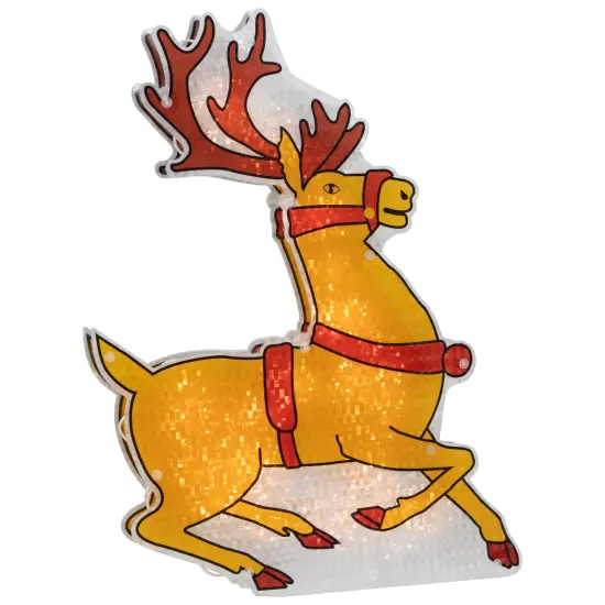 Northlight Lighted Reindeer Window Silhouette Christmas Decoration - 18" Yellow {5}