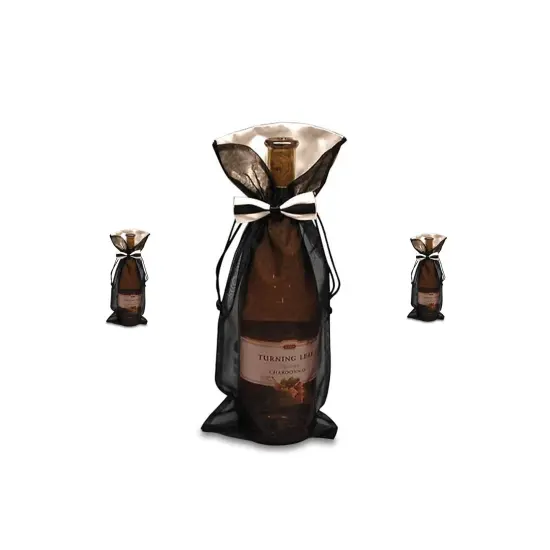 Stylish Bow Tie Organza Wine Bag 6" x 14" {4}
