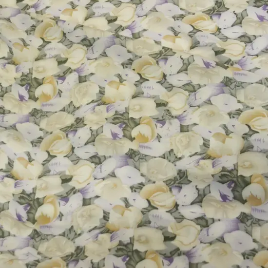 Spring Floral Rayon Challis Fabric 60" Wide Perfect for Dresses & Skirts Lilac {3}