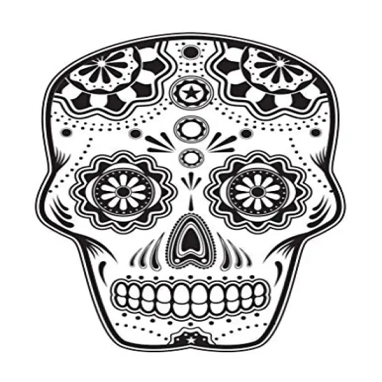 Sugar Skull Halloween Edible Icing Image Cake Topper (7.5 inch Round) {1}