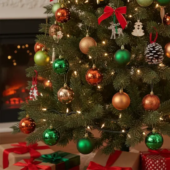 Northlight Shatterproof 3-Finish Christmas Ball Ornaments - 2.5" (60mm) - Green and Orange - 60ct {4}