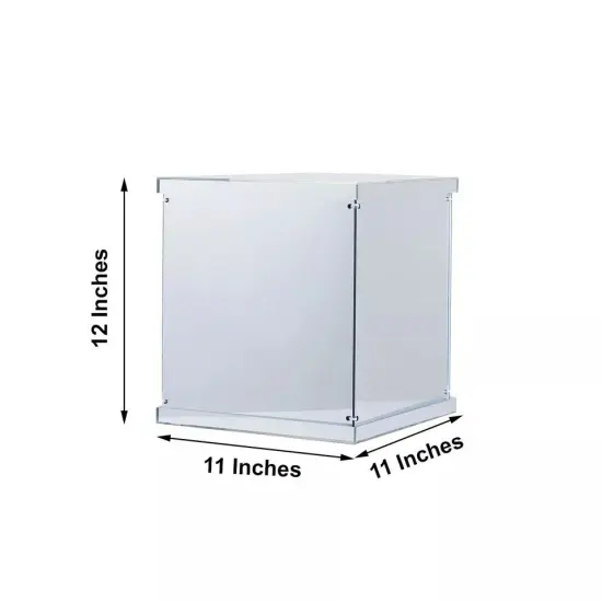 12" tall Silver Acrylic Display Box Centerpiece Wedding Pedestal Riser Column {3}