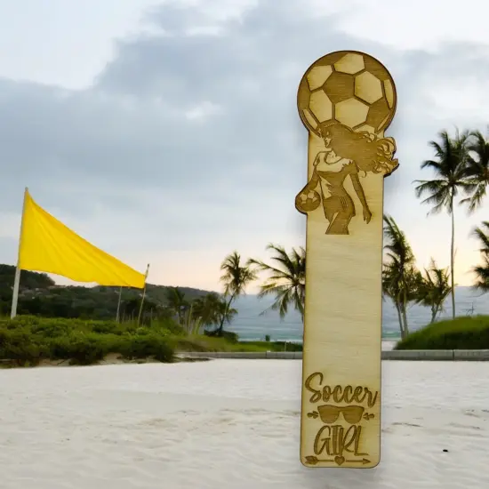 Bookmark - Soccer Girl - Birch wood {5}