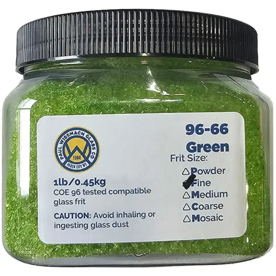 Wissmach Frit Fine Chartreuse Transparent 96-66 1Lb. Jar 96 COE {2}