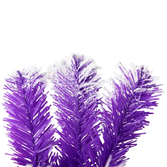 Northlight Pre-Lit Artificial Flocked Pine Christmas Garland - 9' - Purple - Clear Lights {6}