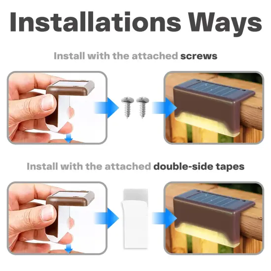 Solar Deck Lights, LED 16 Pack to Fence Post, Deck Lights, Waterproof, Powered Deck Decorations Outdoor, Solar Fence Lights,Patio, Garden, Step, Yard, and Pathway(Warm White) {4}