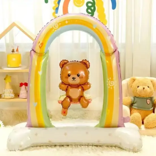 Teddy Bear on a Swing Standing Foil Balloon Decoration F07M1-11 {1}