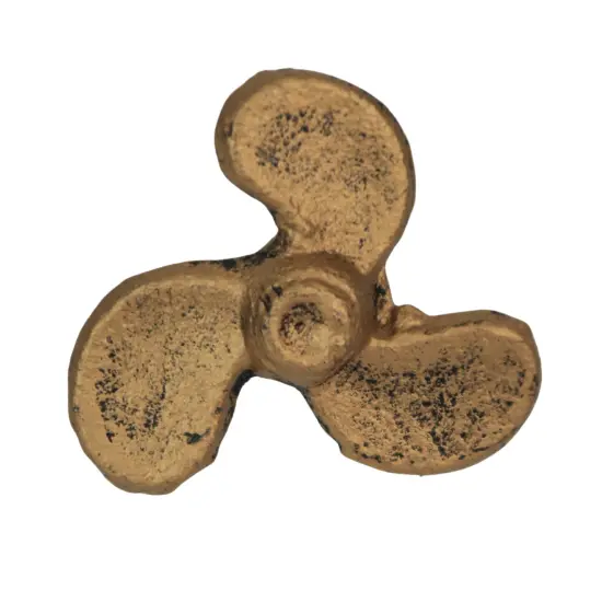 Set of 6 Antique Gold Boat Propeller Drawer Pulls - Coastal Cast Iron Cabinet Knobs with Nautical Charm - 1.75 Inch Diameter, Durable Vintage Finish, Easy Installation {1}