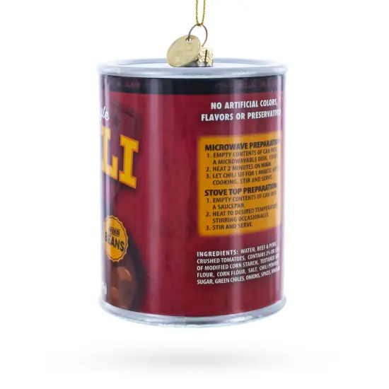 Chili Soup Can Glass Christmas Ornament {3}