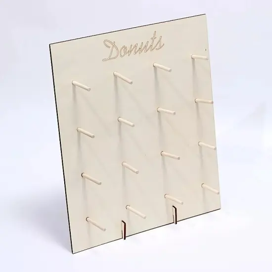 19" Natural Rectangle Wood Board Donut Wall DISPLAY STANDS Party Decorations {1}